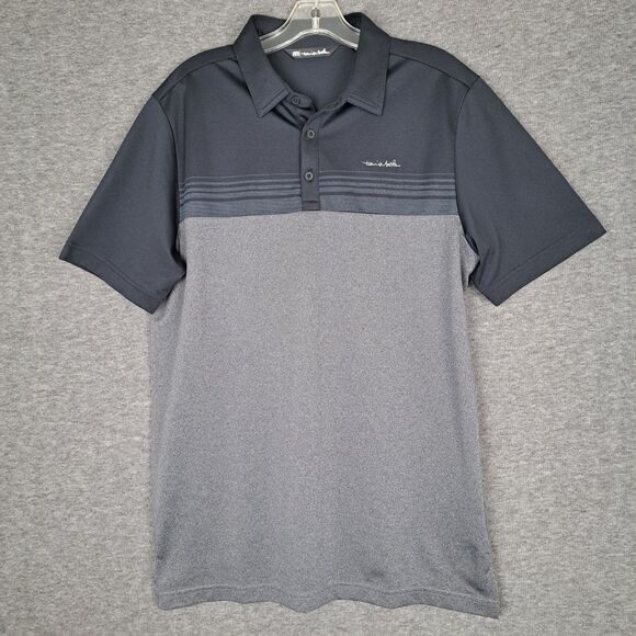 Travis Mathew Polo Shirt Mens XL Black Gray Golf Pima Cotton Blend Short Sleeve - Picture 1 of 12